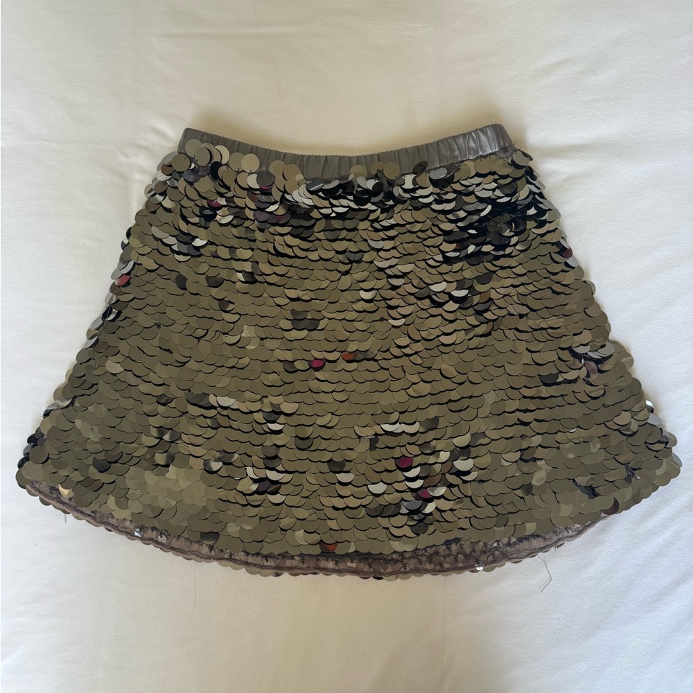 Ramy Brook Metallic Sequin Mini Skirt